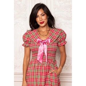 Ivy City- Alice Dress in Pink Plaid